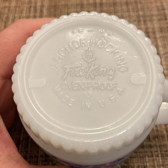 Vtg RARE Anchor Hocking Fire-King Dallas Cowboys Are Great Coffee Mug Cup NFL - Picture 8 of 12